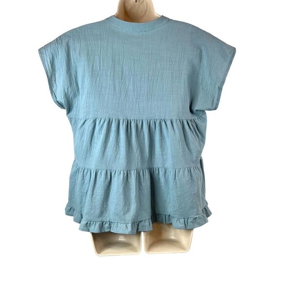 Talulah Peplum Top in Sage 100% Cotton Women's Size Large - Picture 6 of 9